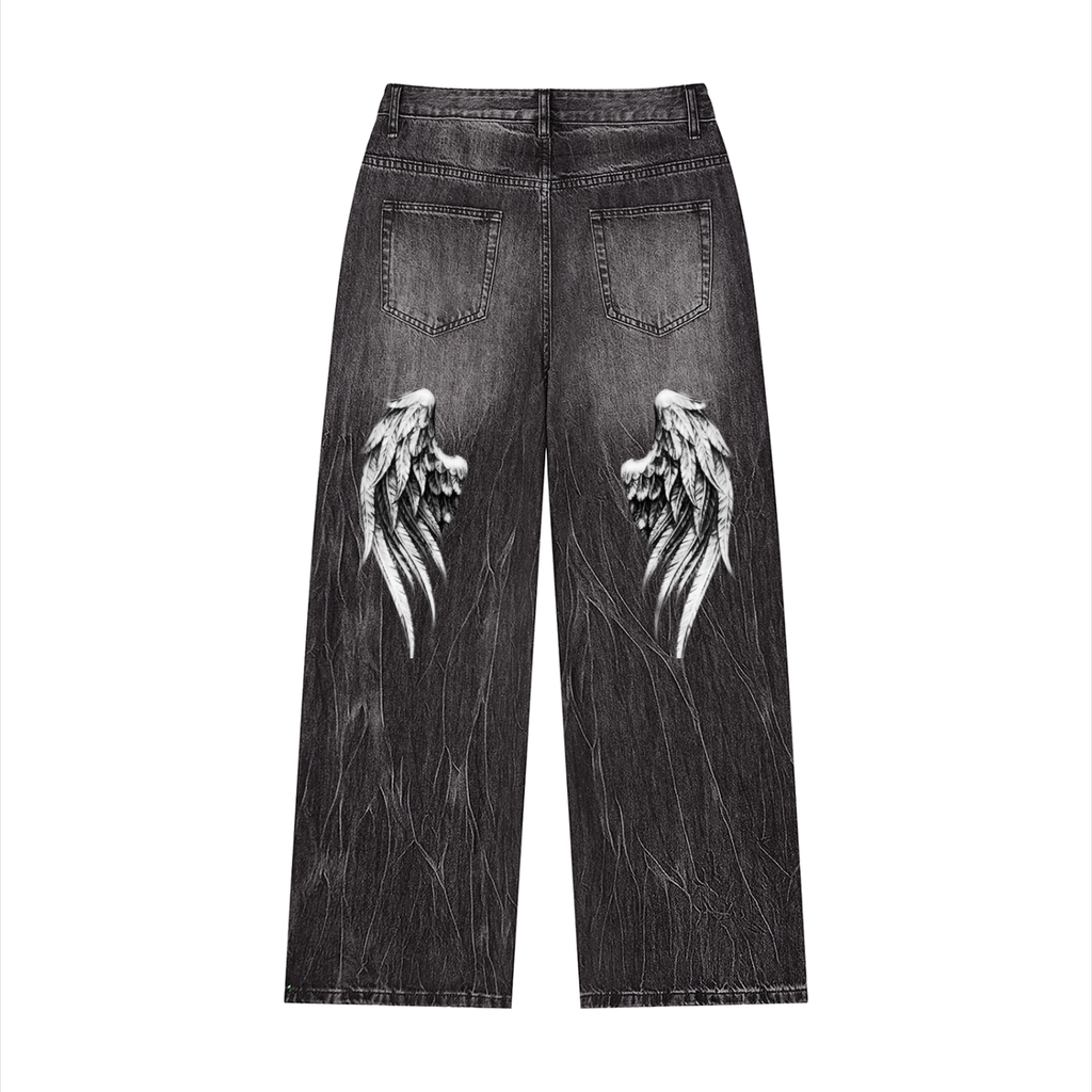 Men’s Vintage Wash Wide Leg Jeans